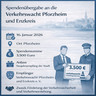 Stadt Pforzheim: Besucher spenden 3.500 Euro an Verkehrswacht